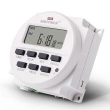 SINOTIMER Tm618N-2 7-Day Programmable Timer Switch, 220V AC, 1.6" LCD, Relay