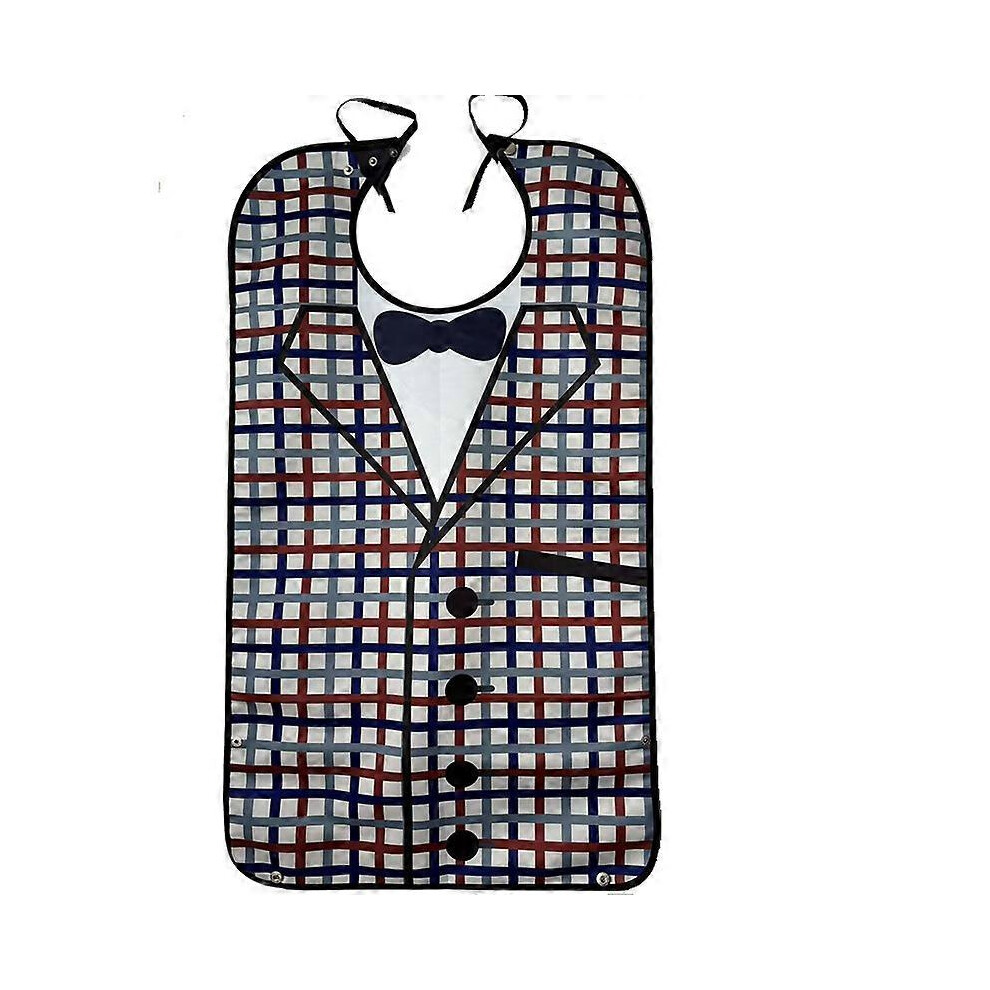 Waterproof Adult Bibs with Crumb Catcher, Adjustable & Washable