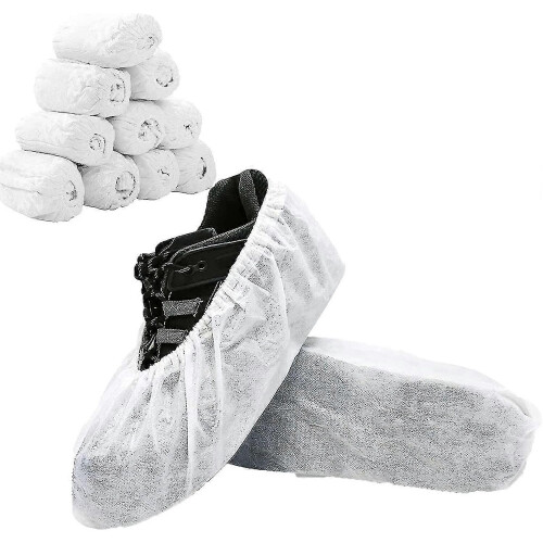100 Pairs Disposable Shoe Covers, Non-Slip White Boot Covers