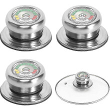 Thermometer Glass Pot Lid Knobs - 6-Piece Set for Frying Pans & Stockpots