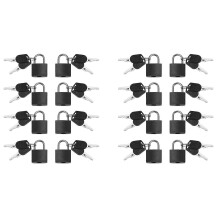 16 Pack Colorful Mini Padlocks with Keys for Luggage, Gym, School & Home