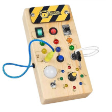 Lightweight Portable Busys Board with Lights & Buttons for Toddlers