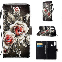 Samsung Galaxy A20s Leather Flip Case with Card Slot & Kickstand - Rose