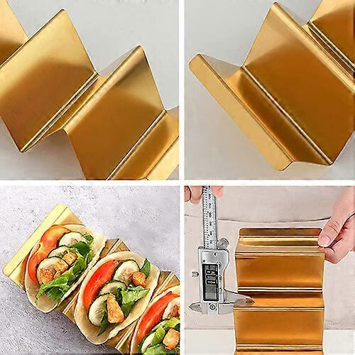 2-Pack Gold Stainless Steel Taco Holders 1