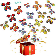 40 PCS Wind-up Flying Butterfly Toys - Rubber Band Powered Magic Decor