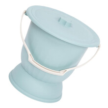 Portable Urinal with Lid for Adults, LeakProof Reusable Bedside Commode Pot for Home and Camping, Mist Blue