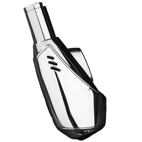 Windproof Butane Torch Lighter with Adjustable Jet Flame for Camping, BBQ, Candles and Kitchen (Silver)
