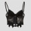 Womens Spaghetti Strap Sheer Lace Corset Bustier Top-Black S 7