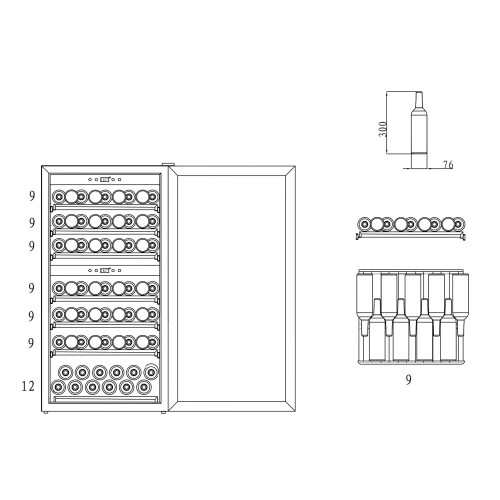 Free-standing wine fridge - WineExpert 66 Stainless 2