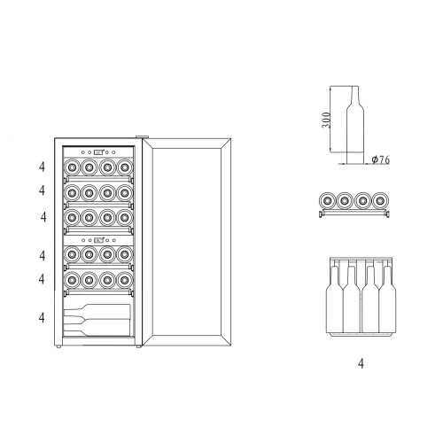 Free-standing wine fridge - WineExpert 24 Fullglass Black 2
