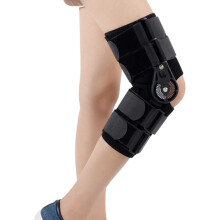 Adjustable Knee Brace with Hinge Support for Ligament Injury, Non Slip Design, Breathable Fabric (S)
