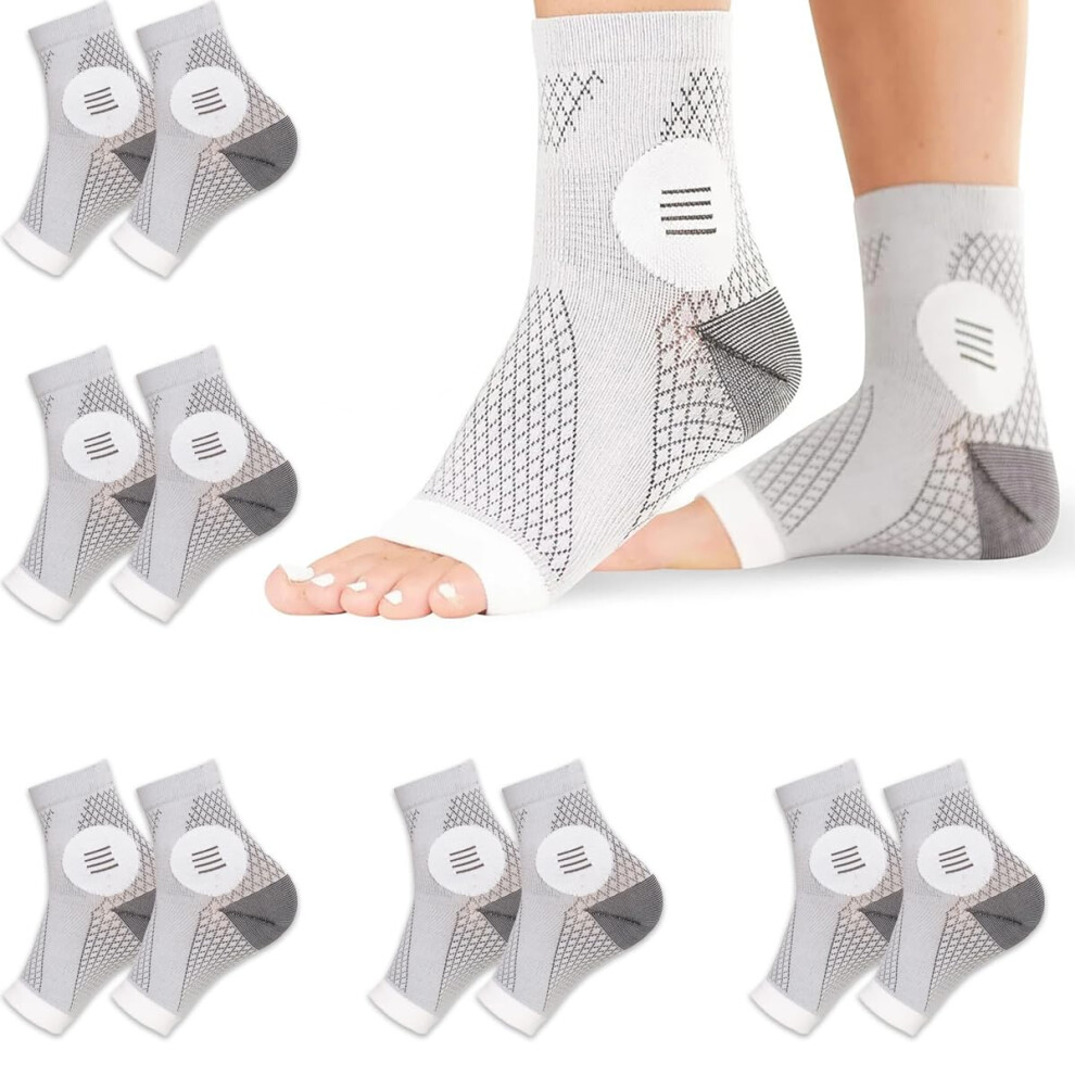 Neuropathy Compression Socks 5 Pairs Toeless Open Toe Foot Sleeves for Diabetic Pain Relief and Support