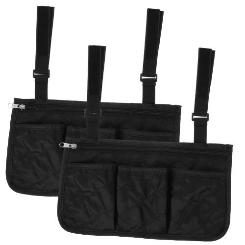 2pcs Wheelchair Side Bag with Easy Access Storage, Quick Strap Installation, Universal Fit Accessory