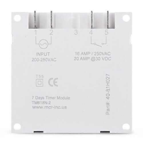 SINOTIMER Tm618N-2 7-Day Programmable Timer Switch, 220V AC, 1.6" LCD, Relay 1