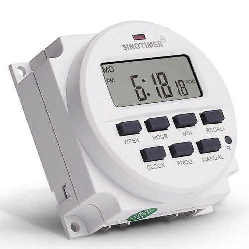SINOTIMER Tm618N-2 7-Day Programmable Timer Switch, 220V AC, 1.6" LCD, Relay 2