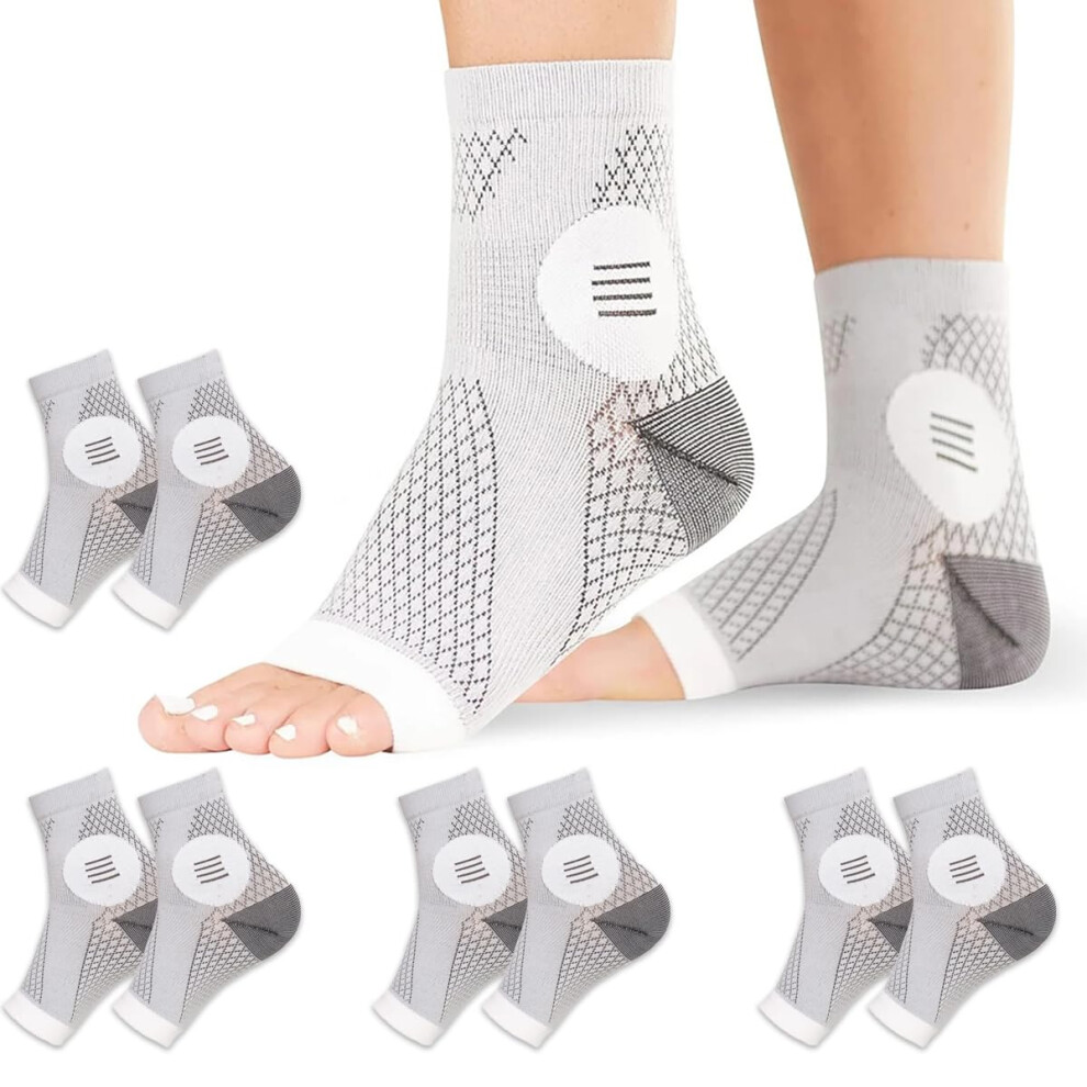 Diabetic Neuropathy Compression Socks 4 Pairs OpenToe Sleeves for Foot Pain Relief and Swelling Support