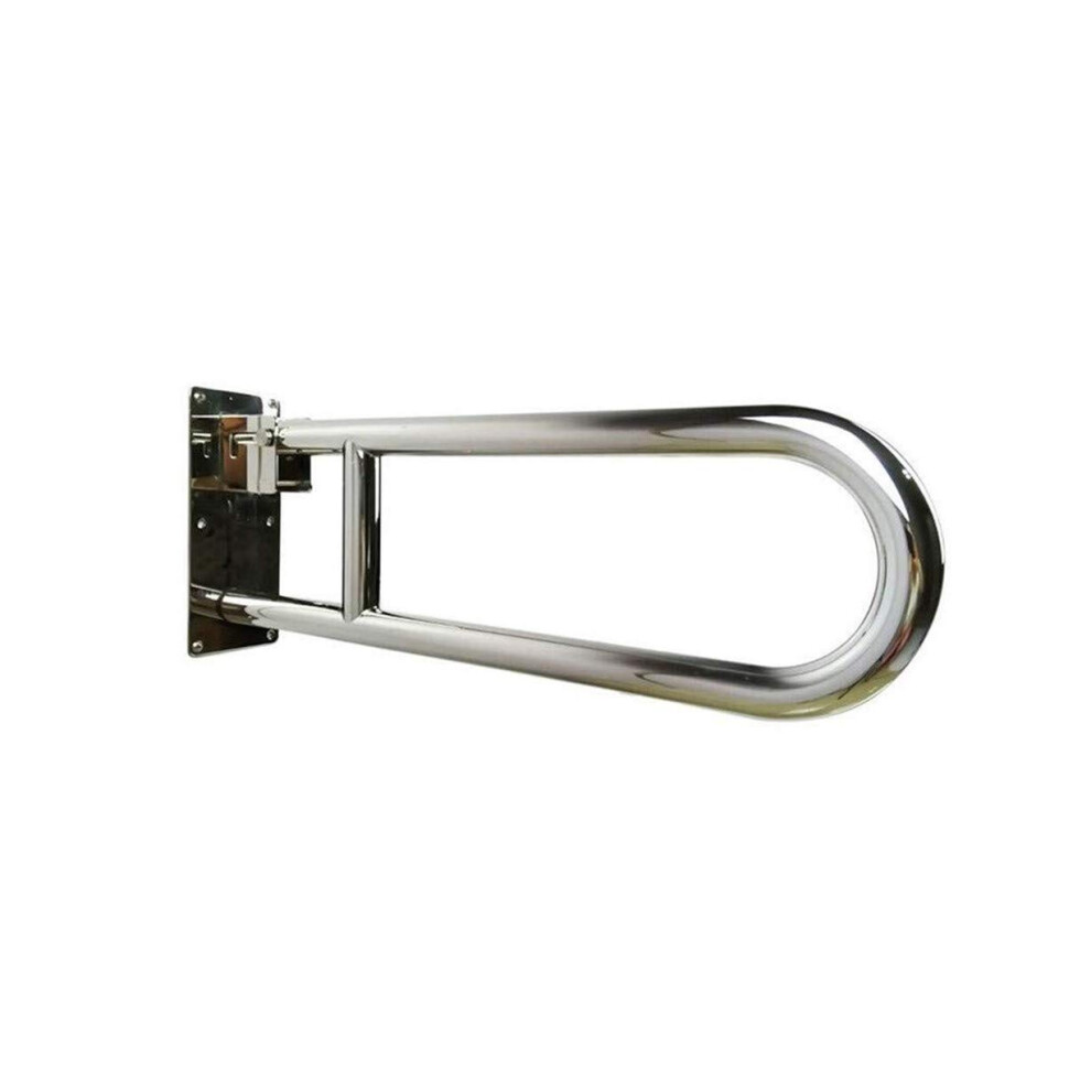 Foldable Toilet Grab Bar 32x80cm Flip Up U Shape Bathroom Safety Rail for Elderly