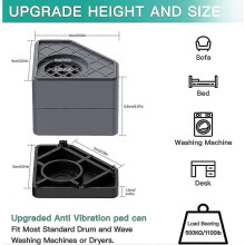 (8 cm) Anti Vibration Pads For Washing Machine, 4 Pcs Washer & Dryer Shock And Noise Cancelling Feet Pads Guanguan