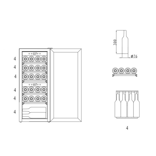 Free standing wine fridge WineExpert 24 Stainless 2