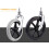 8 Inch Black Wheelchair Caster Wheel Replacement Solid Flat  Front Tire Durable Wear Resistant 4