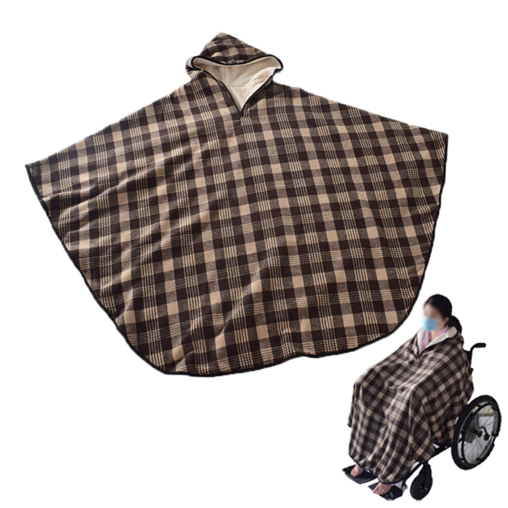 Plush Velvet Wheelchair Blanket for Adults, Warm Lap Blanket with Zipper Hood, Soft Winter Comfort