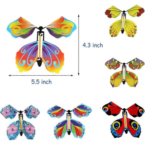 40 PCS Wind-up Flying Butterfly Toys - Rubber Band Powered Magic Decor 2