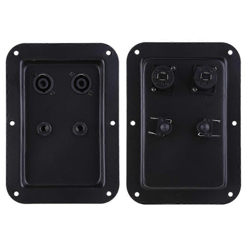 Dual Speakon Input PA Speaker Cabinet Terminal Plate 4-Core Socket Jack 2