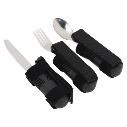 Adaptive Utensils Set Weighted Silverware for Arthritis Seniors with Secure Grip Handle Easy Clean Steel 1
