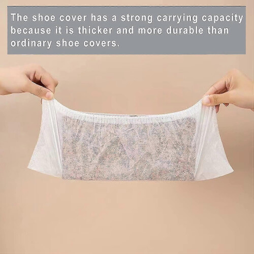 100 Pairs Disposable Shoe Covers, Non-Slip White Boot Covers 1