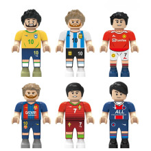 6 PCS Neymar Messi Mbappé Scoer Stars Figure Building Blocks Sports Theme Toys for Boys & Girls