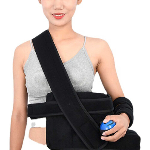 Shoulder Abduction Sling with Adjustable Pillow Support, Breathable Mesh Arm Immobilizer, Hand Exercise Ball 1