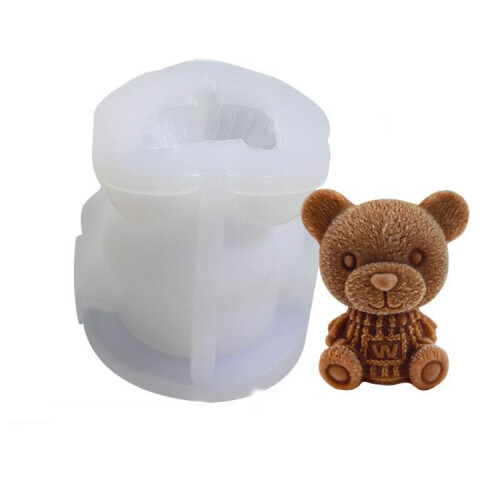 Cartoon Milk Tea Coffee Bear Ice Cube Silicone Mold Aromatherapy Candle Plaster Epoxy Mold, Specification: MC-152