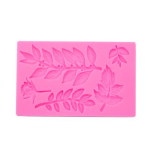 Rose Branch Flower Vine Silicone Mold Fondant Cake Baking Mold Glue Decorative(Pink)