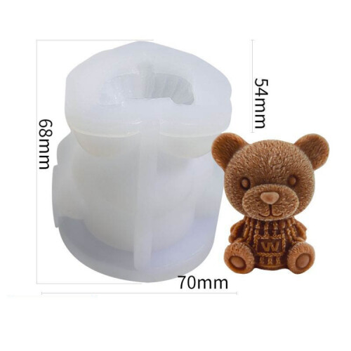 Cartoon Milk Tea Coffee Bear Ice Cube Silicone Mold Aromatherapy Candle Plaster Epoxy Mold, Specification: MC-152 1