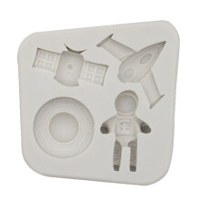 Astronaut Planet Rocket Silicone Fondant Chocolate Mold Cake Decorating Accessories Tools(Grey)