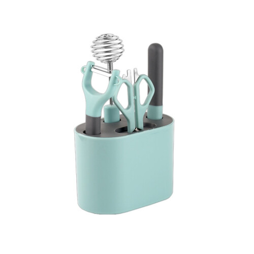Ensemble de 5 éplucheurs en acier inoxydable avec support de rangement