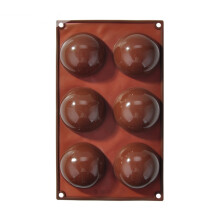 Silicone Baking Tools Cookie Chocolate Waffle Cake Mold,Style: 6-grid Pudding Mold