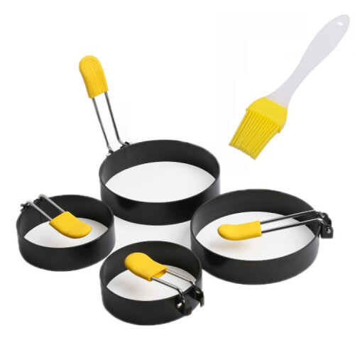 4er-Pack Antihaft-Eierringe, runde Spiegeleiform