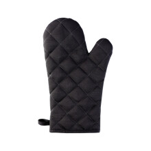 Cotton Insulated Diamond Thickened Gloves Hookable Storage Oven Microwave Baking Gloves(Black)