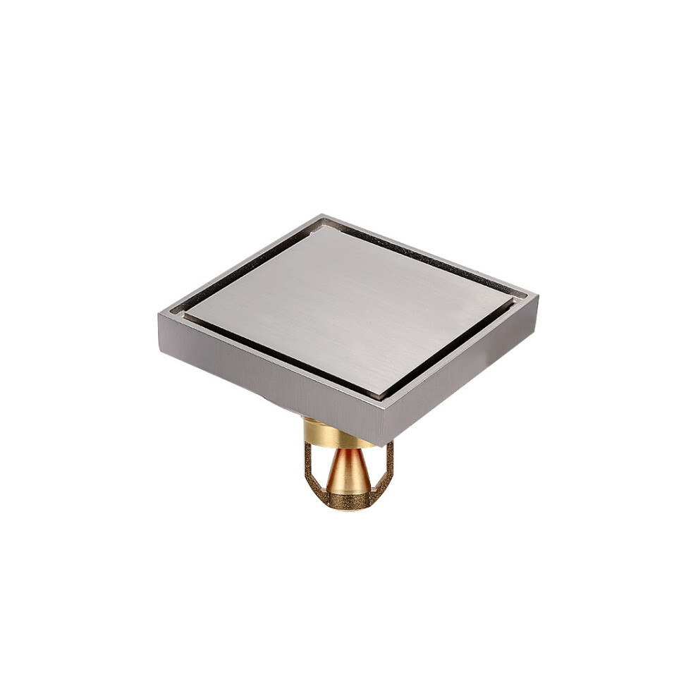 Bathroom Large Displacement Anti-Odor Floor Drain, Style: K8014 Nickel Brushes+Magnetic Suspension 6485316815823