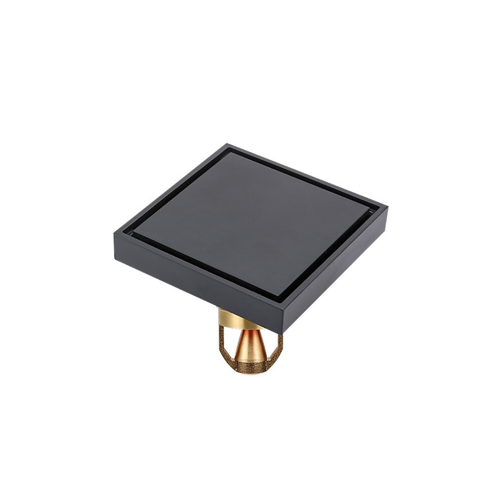 Bathroom Large Displacement Anti-Odor Floor Drain, Style: K8015 Black Bronze+Magnetic Suspension 6485316815809