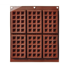 Silikon-Backform für Kekse, Schokolade, Waffeln und Kuchen, Ausführung: 6-teilige Waffelform