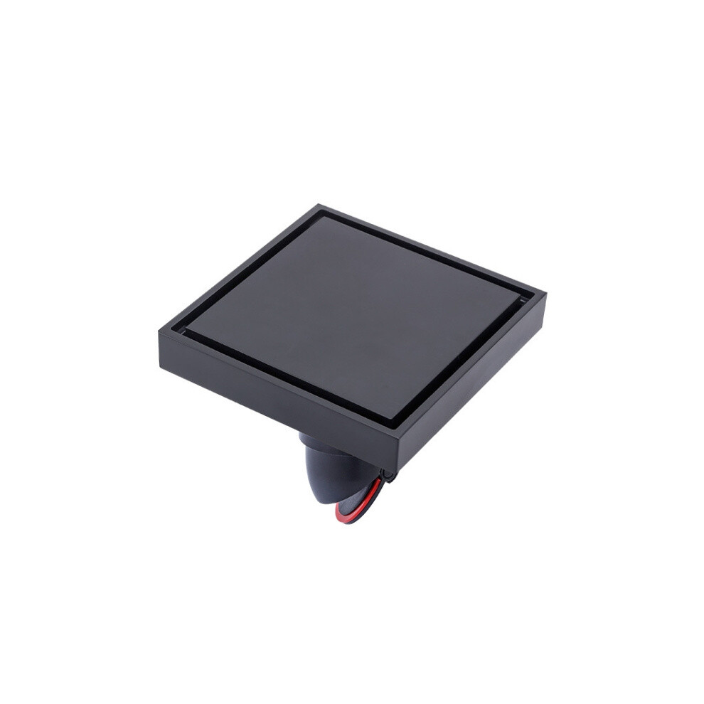 Bathroom Large Displacement Anti-Odor Floor Drain, Style: K8015 Black Bronze+Black Straight Row 6485316815878