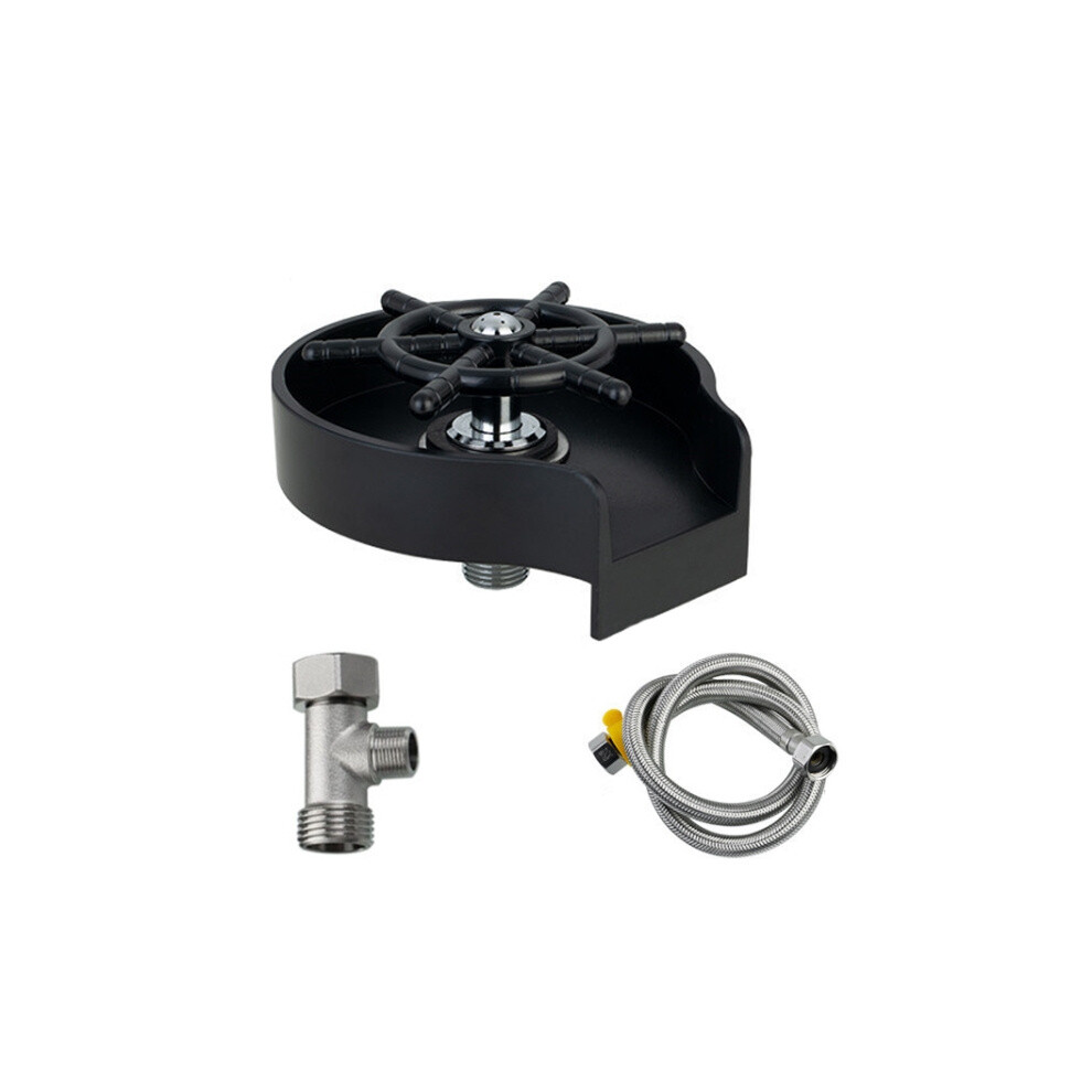 Automatic Faucet High Pressure Spray Washer, Style: Black+Soft Hose+G9/16 Three-Way 6485316817339