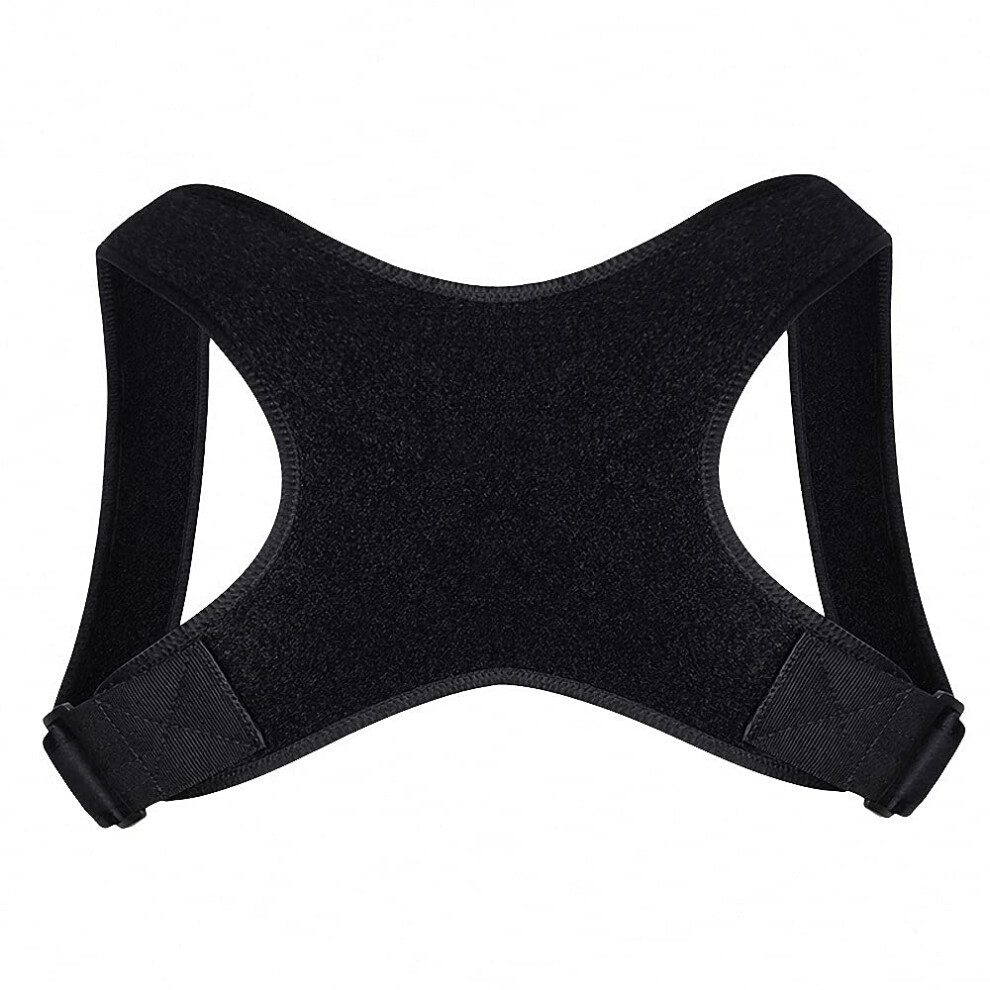 Black Adjustable Posture Corrector Back Support Brace With Ergonomic Spine Alignment, Invisible Unisex Small