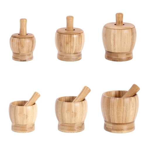 Kitchen Bamboo Garlic Pounder Food Stirrer Without Lid(Large) 1