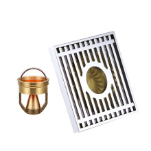 Desagüe de piso totalmente de cobre a prueba de olores, estilo: K7004 cromado de doble uso + suspensión magnética