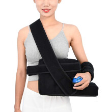 Shoulder Abduction Sling with Adjustable Pillow Support, Breathable Mesh Arm Immobilizer, Hand Exercise Ball