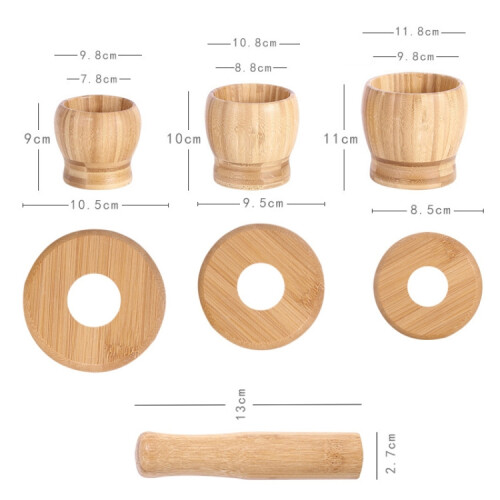 Kitchen Bamboo Garlic Pounder Food Stirrer Without Lid(Large) 2