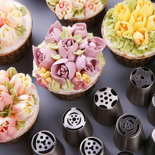 10PCS/Set Stainless Steel Laminating Nozzle Set Cake DIY Laminating Nozzle Set Baking Tools 1